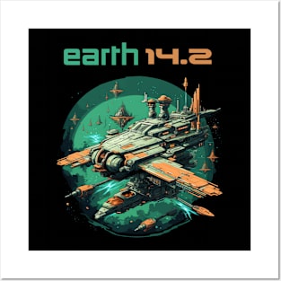 Futuristic Spaceship Earth 14.2 Posters and Art